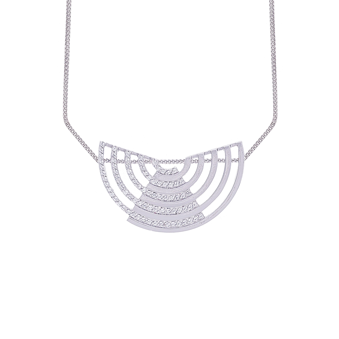 Mesmerizing Pendant Set With CZ in 18K White Gold