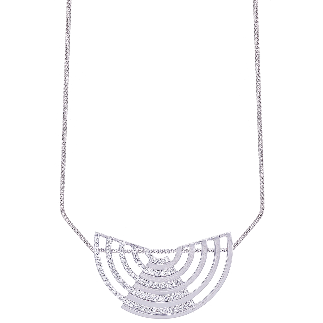 Mesmerizing Pendant Set With CZ in 18K White Gold