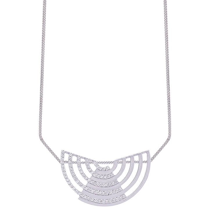 Mesmerizing Pendant Set With CZ in 18K White Gold