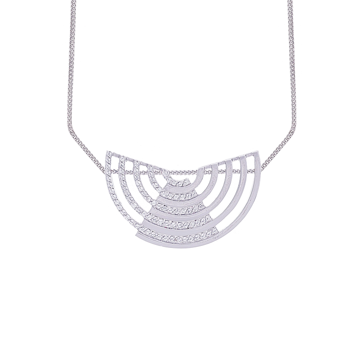 Mesmerizing Pendant Set With CZ in 18K White Gold