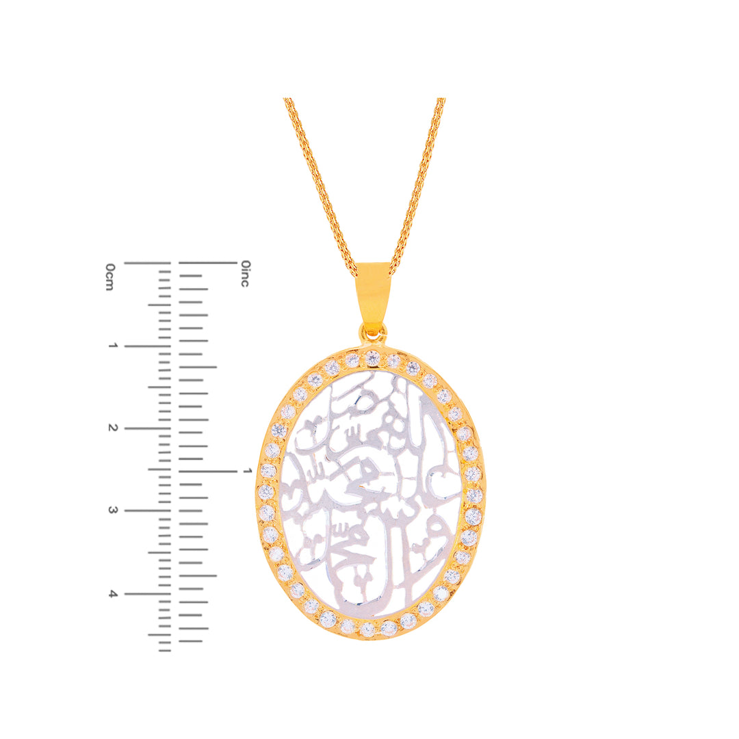 Ayat Two tone Pendant Set With CZ in 22K Gold