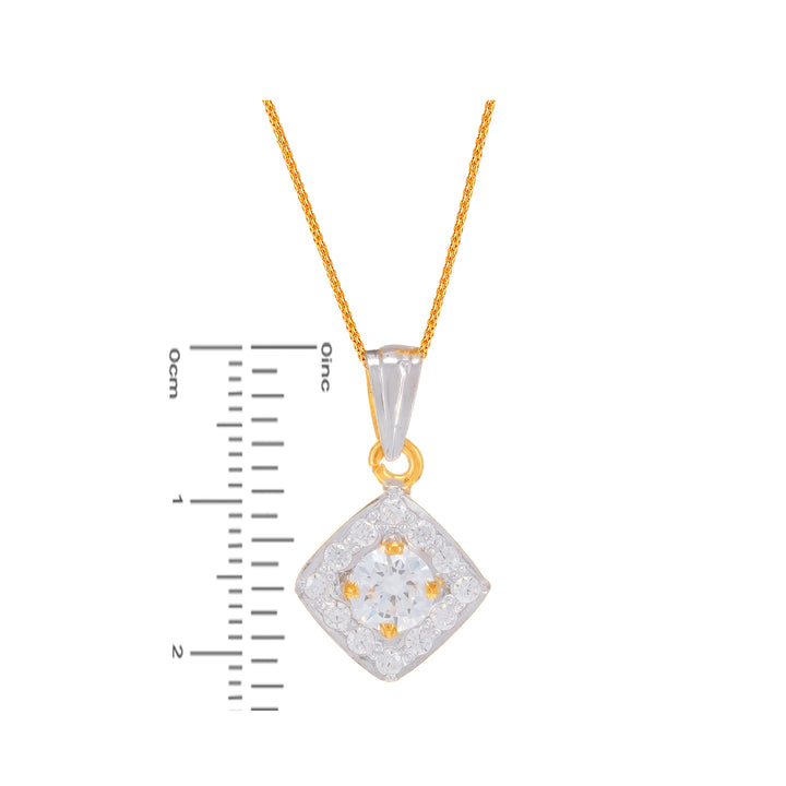 Glamorous Pendant Set With CZ in 22K Gold