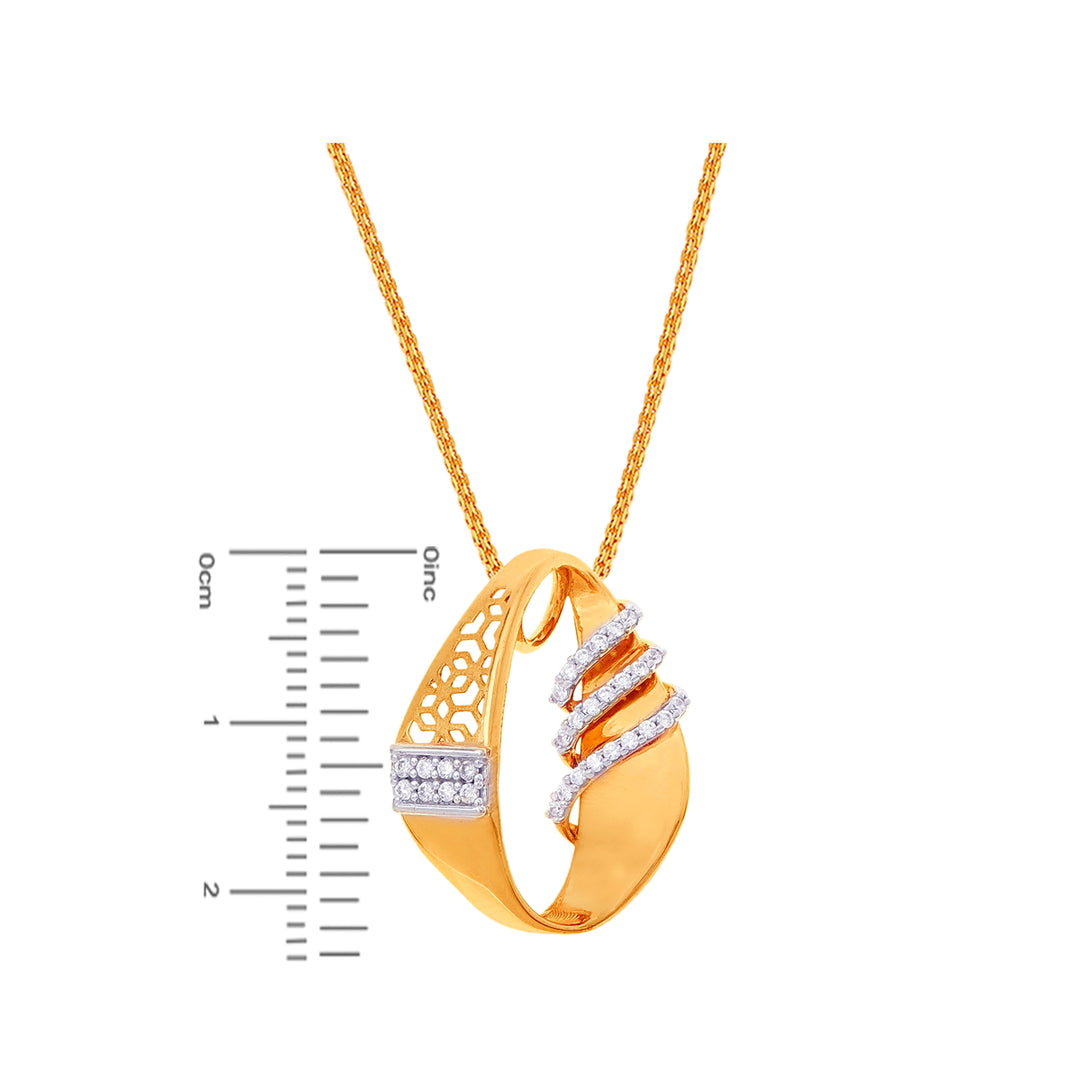 Alluring Pendant Set With CZ in 22K Gold
