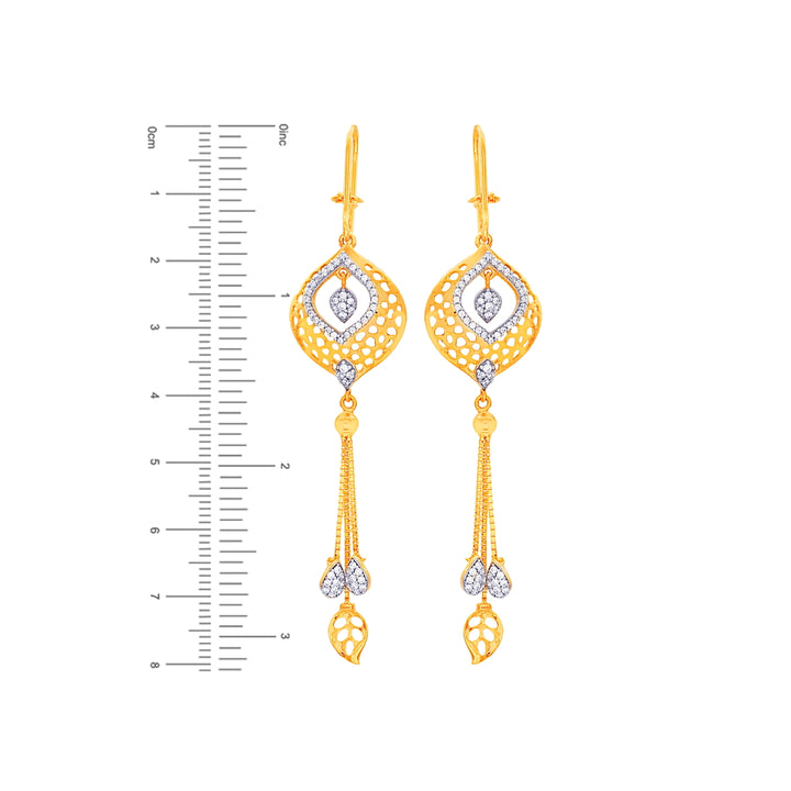 Glamorous Pendant Set With CZ in 22K Gold