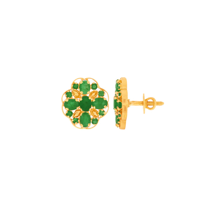 Charming Pendant Set With Emerald in 22K Gold