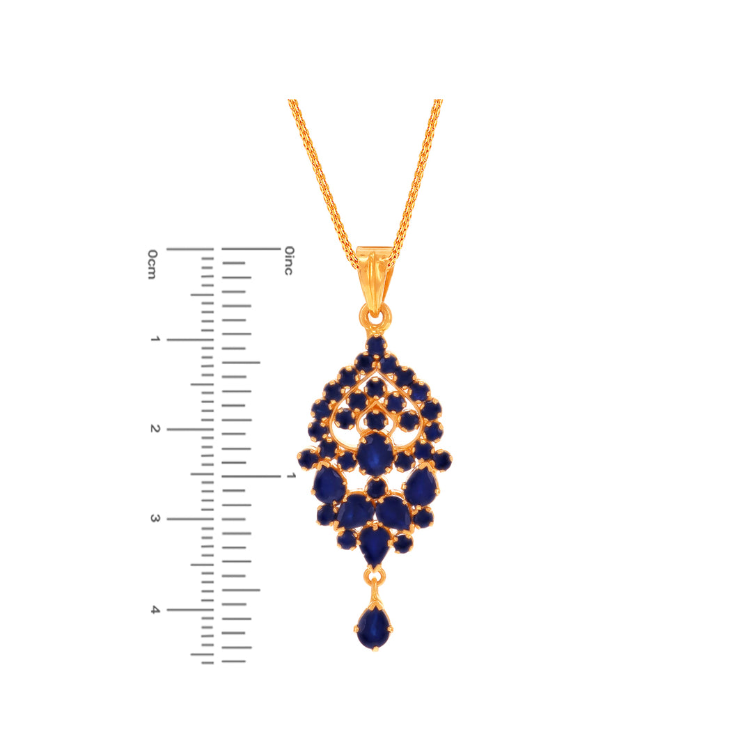 Attractive Pendant Set With Sapphire in 22K Gold