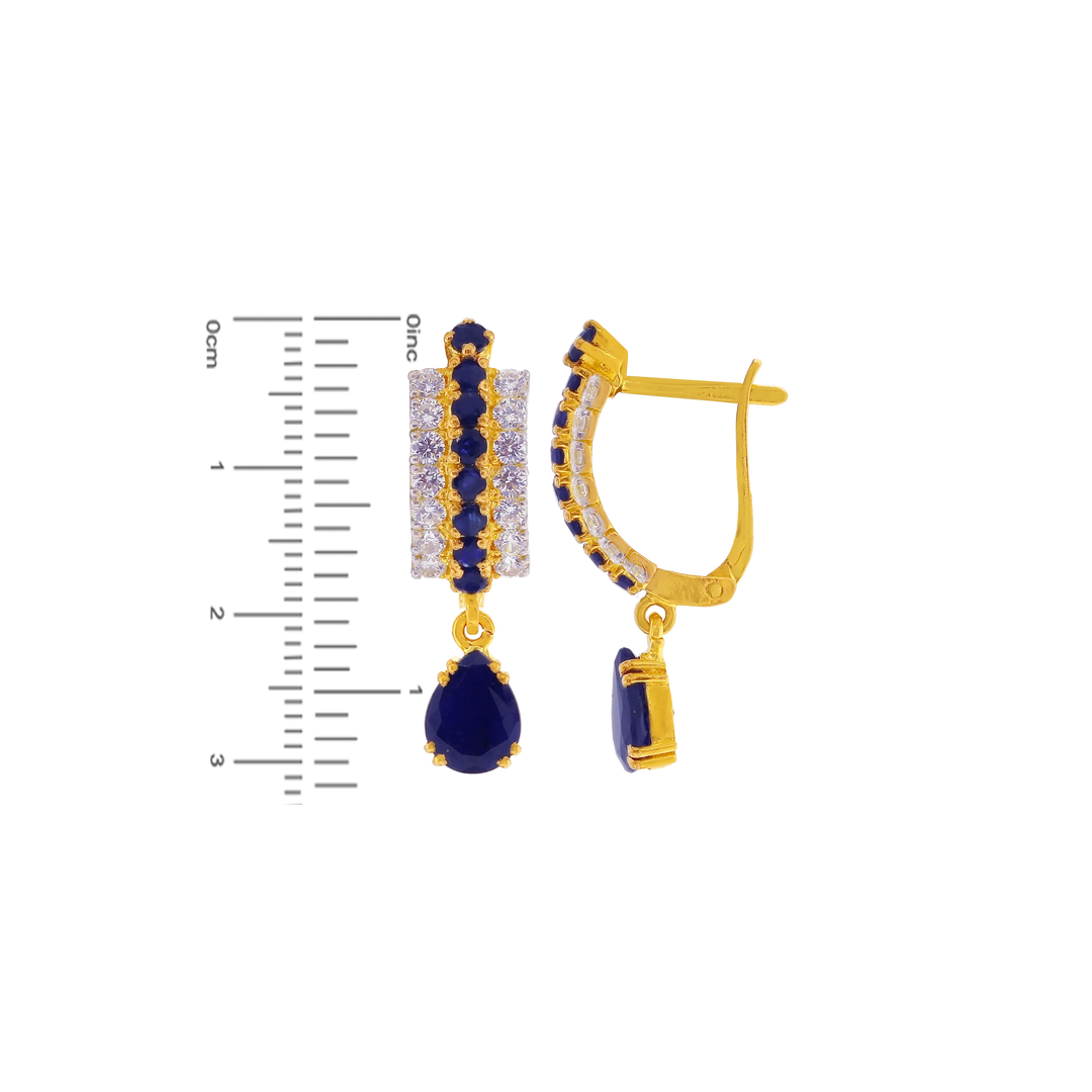 Alluring Pendant Set With Sapphire & CZ in 22K Gold