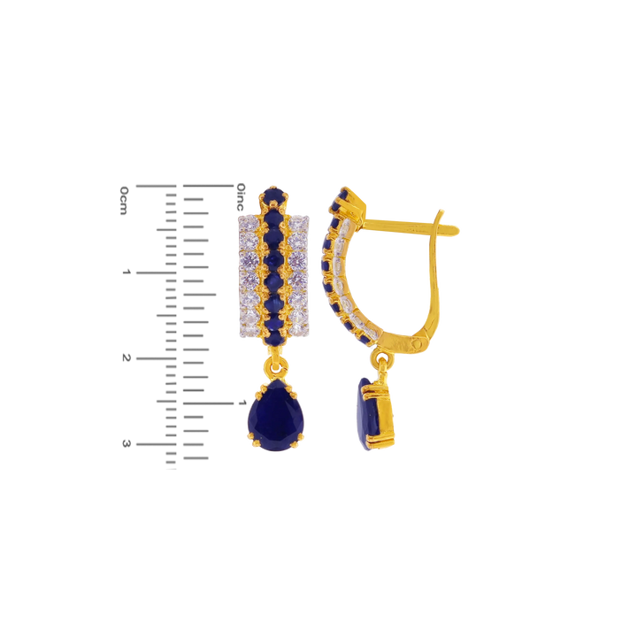 Alluring Pendant Set With Sapphire & CZ in 22K Gold