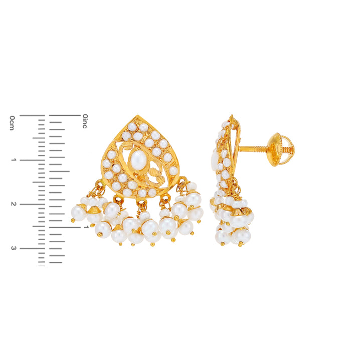 Lovely Pendant Set with Pearl in 22K Gold