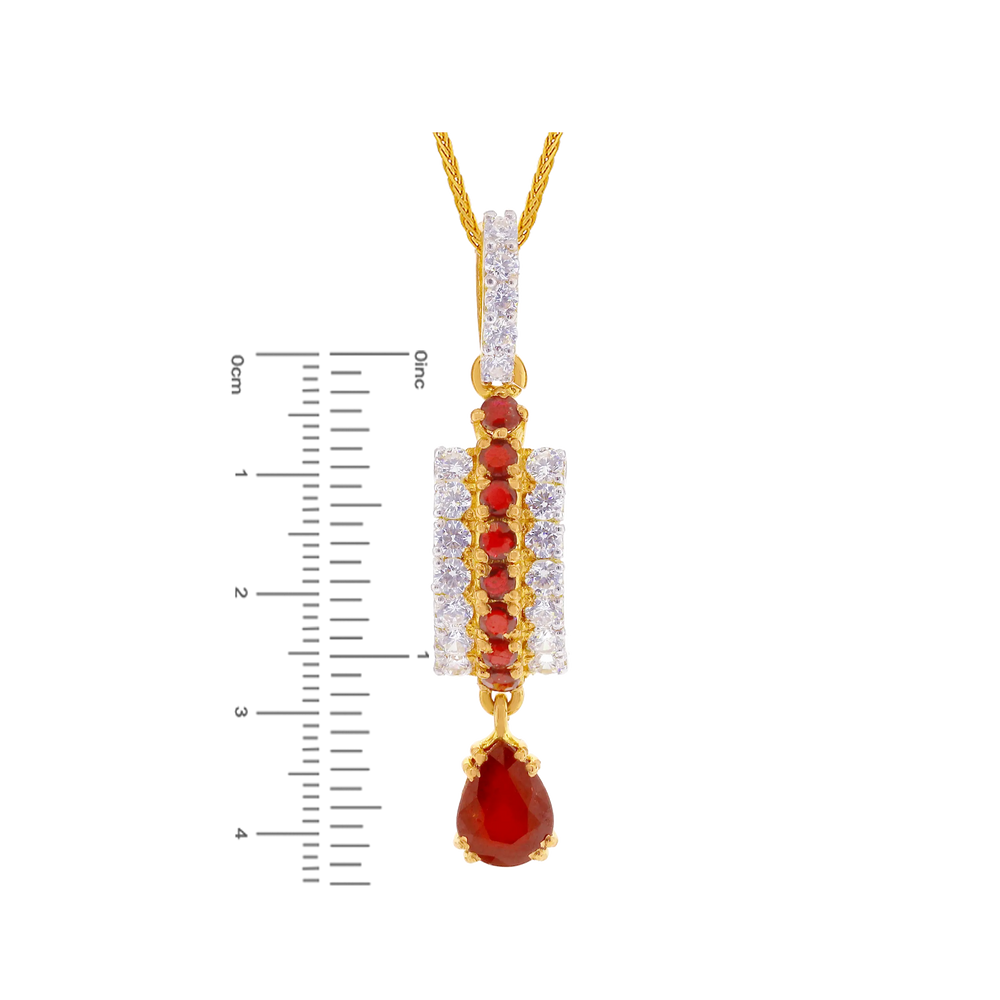 Stunning Pendant Set With Ruby & Gemstones in 22K Gold