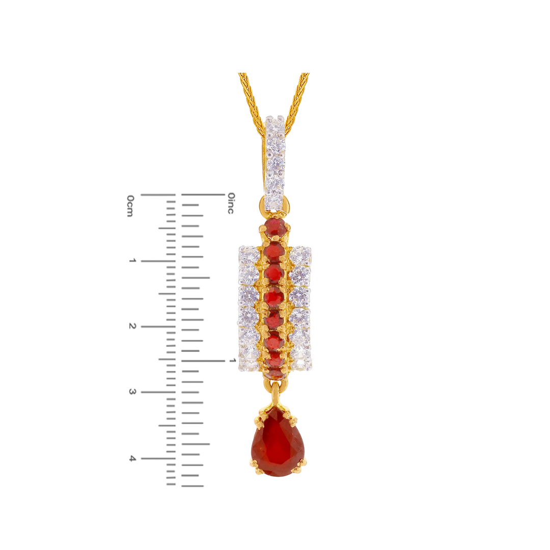 Stunning Pendant Set With Ruby & Gemstones in 22K Gold