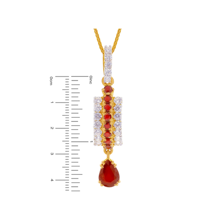 Stunning Pendant Set With Ruby & Gemstones in 22K Gold