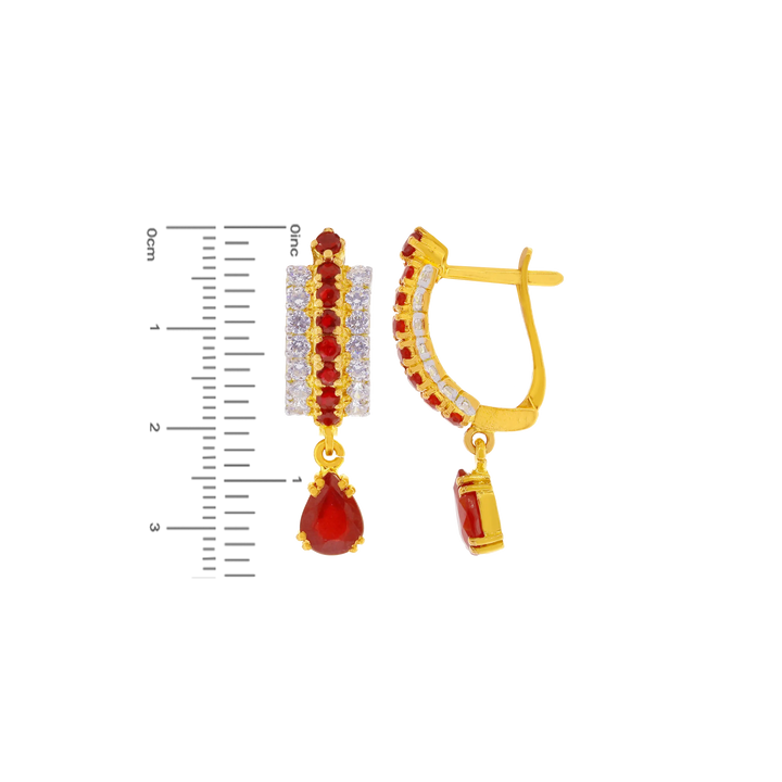 Stunning Pendant Set With Ruby & Gemstones in 22K Gold