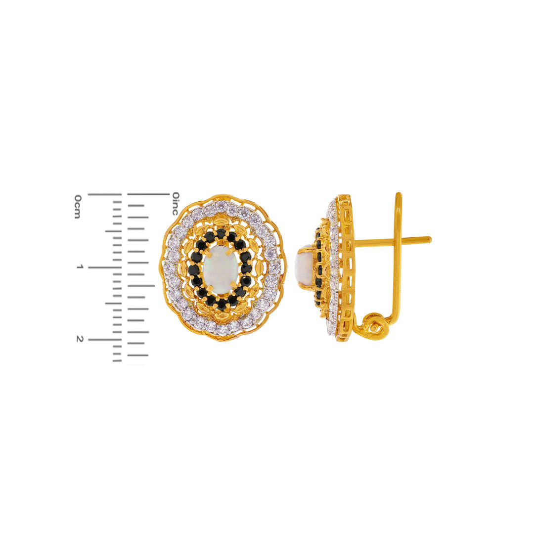 Captivating Antique Pendant Set With Opal & CZ in 22K Gold