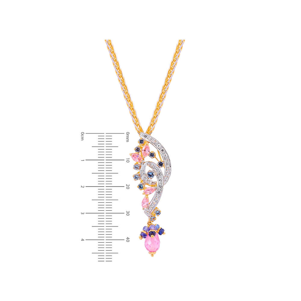 Beautiful Pendant Set With Gemstones in 22K Gold
