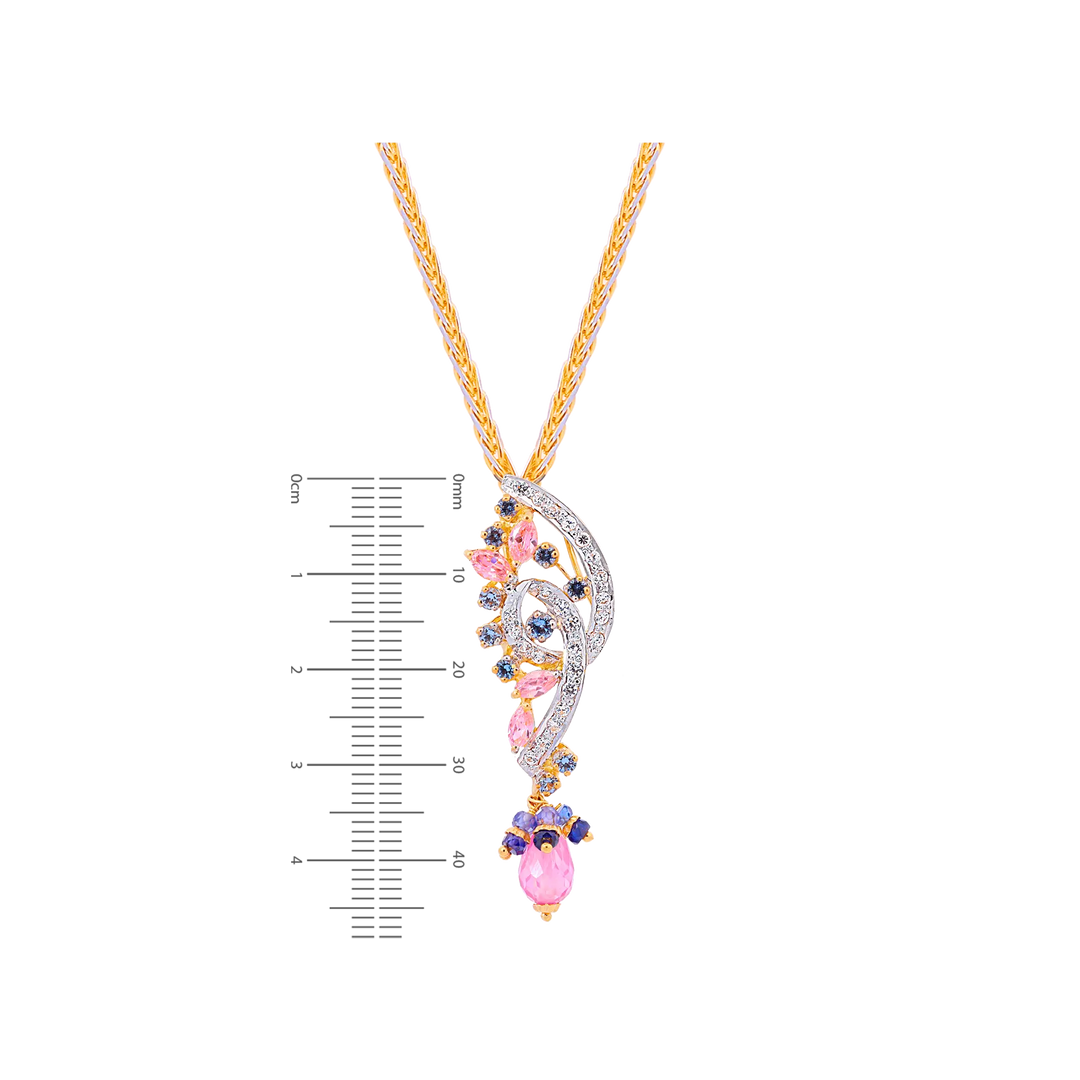 Beautiful Pendant Set With Gemstones in 22K Gold