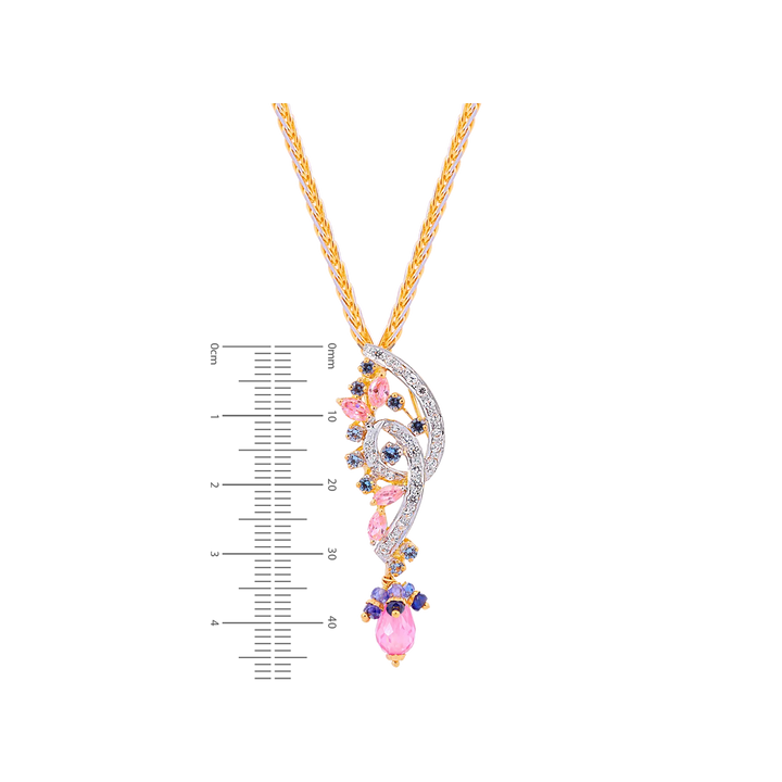 Beautiful Pendant Set With Gemstones in 22K Gold
