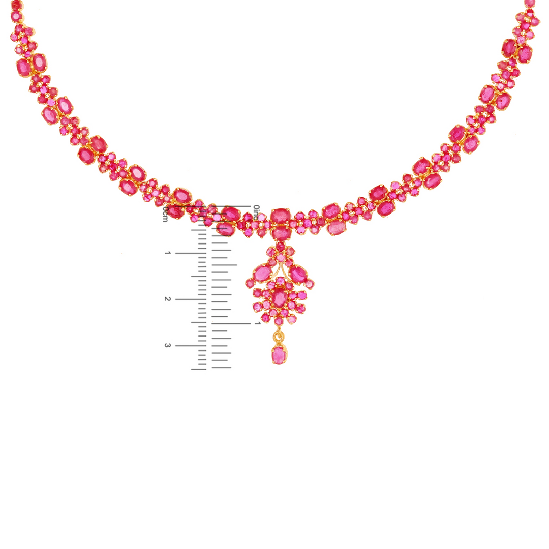Mesmerizing Necklace Set With Ruby in 22K Gold