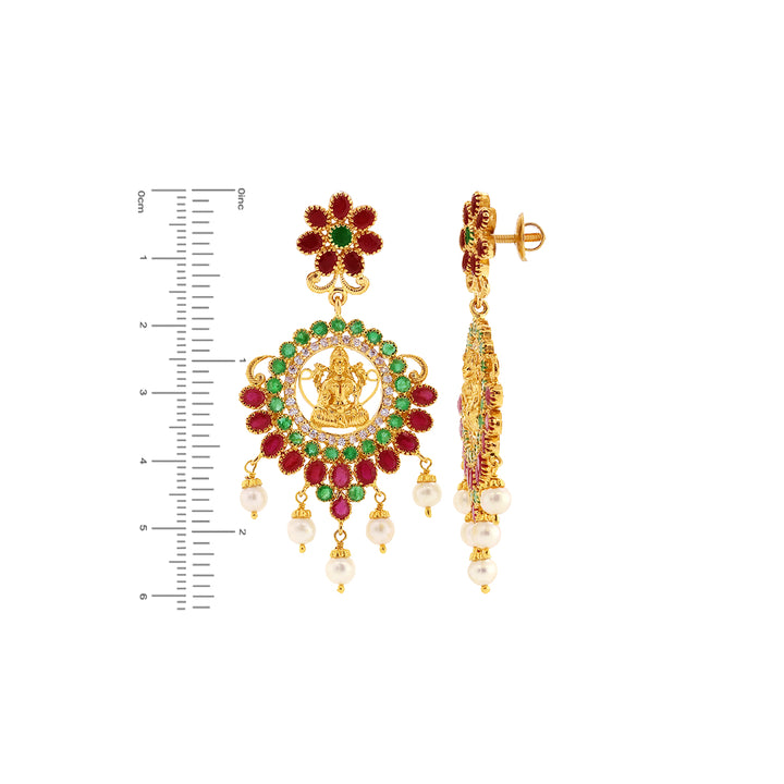 Graceful Laxmi Choker Set with Gemstones in 22K Gold