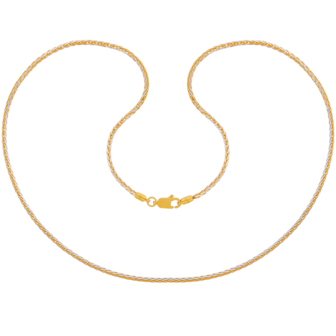 Spike 18" Two tone Chain in 22K Gold