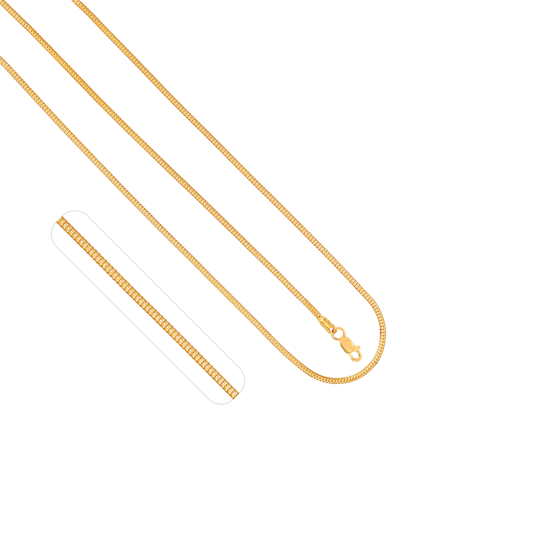 18" Round Fox Chain in 22K Gold