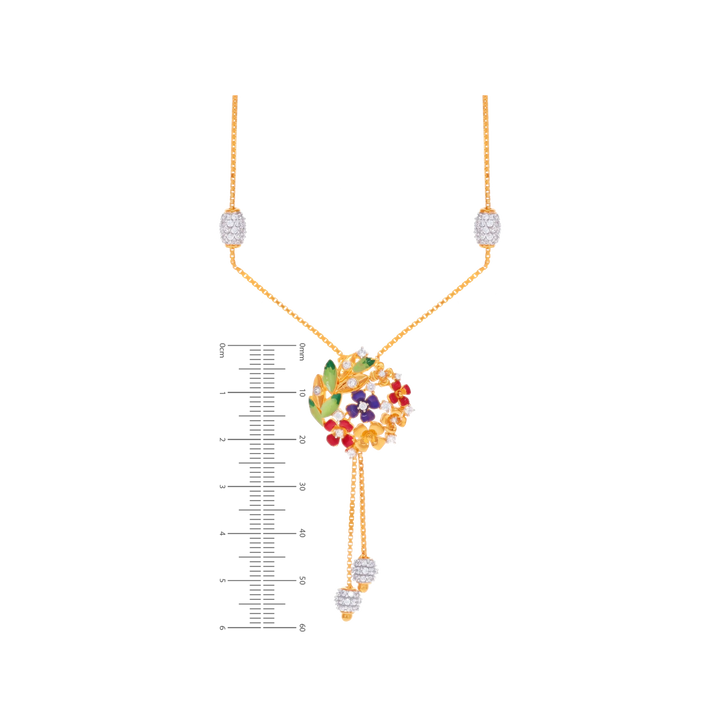 Classic Minakari Necklace With CZ in 22K Gold