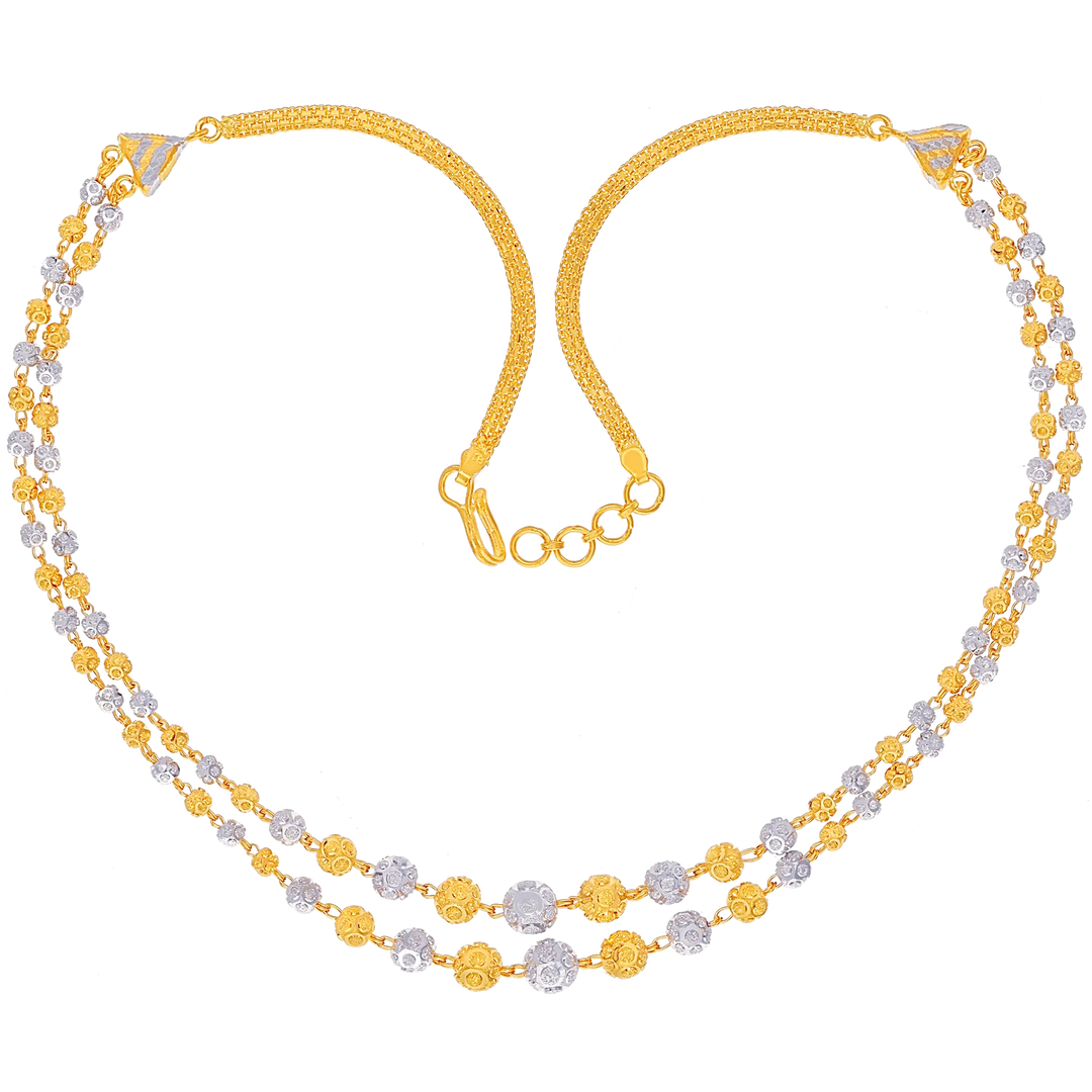 Two-tone 16" Fancy Ball Chain in 22K Gold