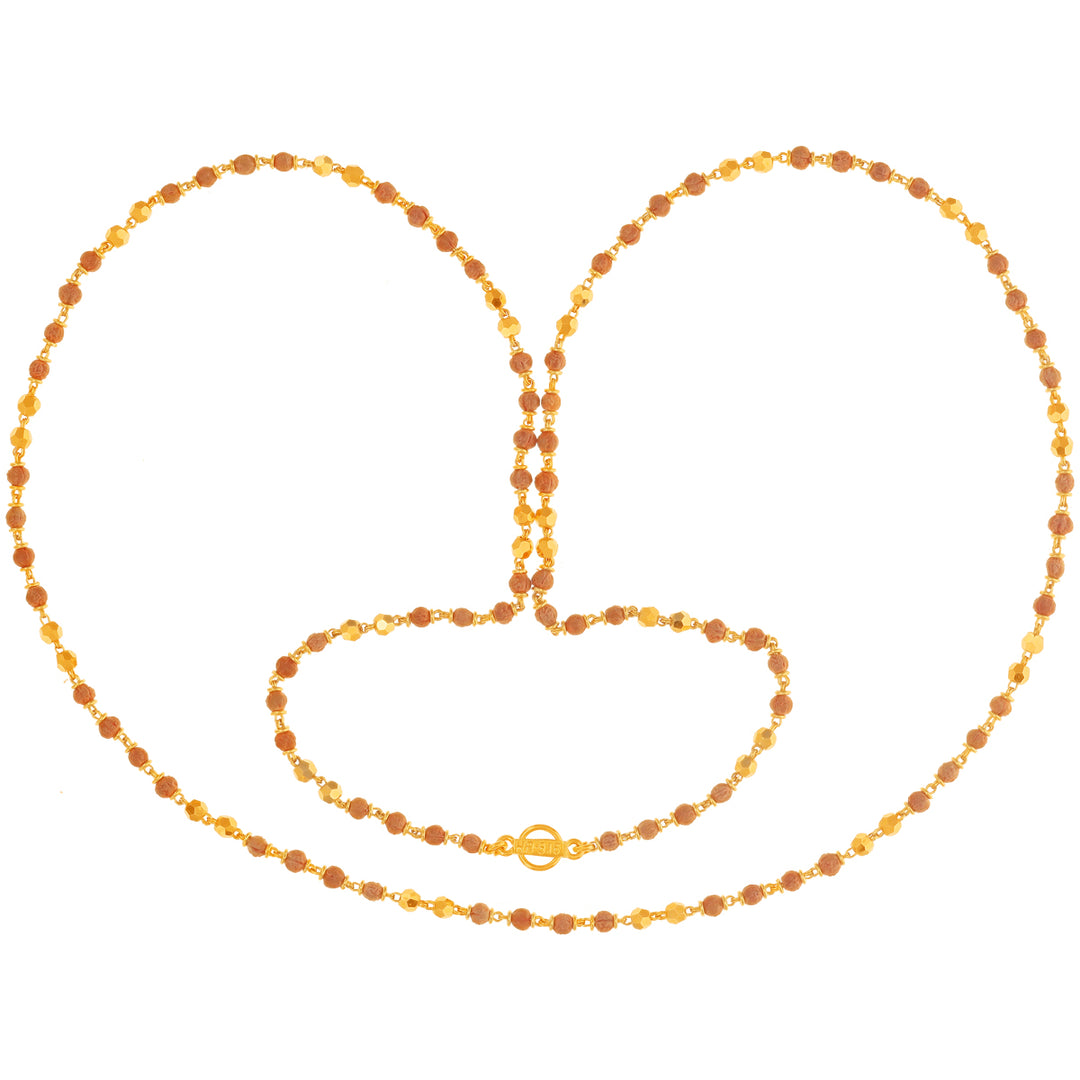 Tulsi Mala 28" Chain in 22K Gold