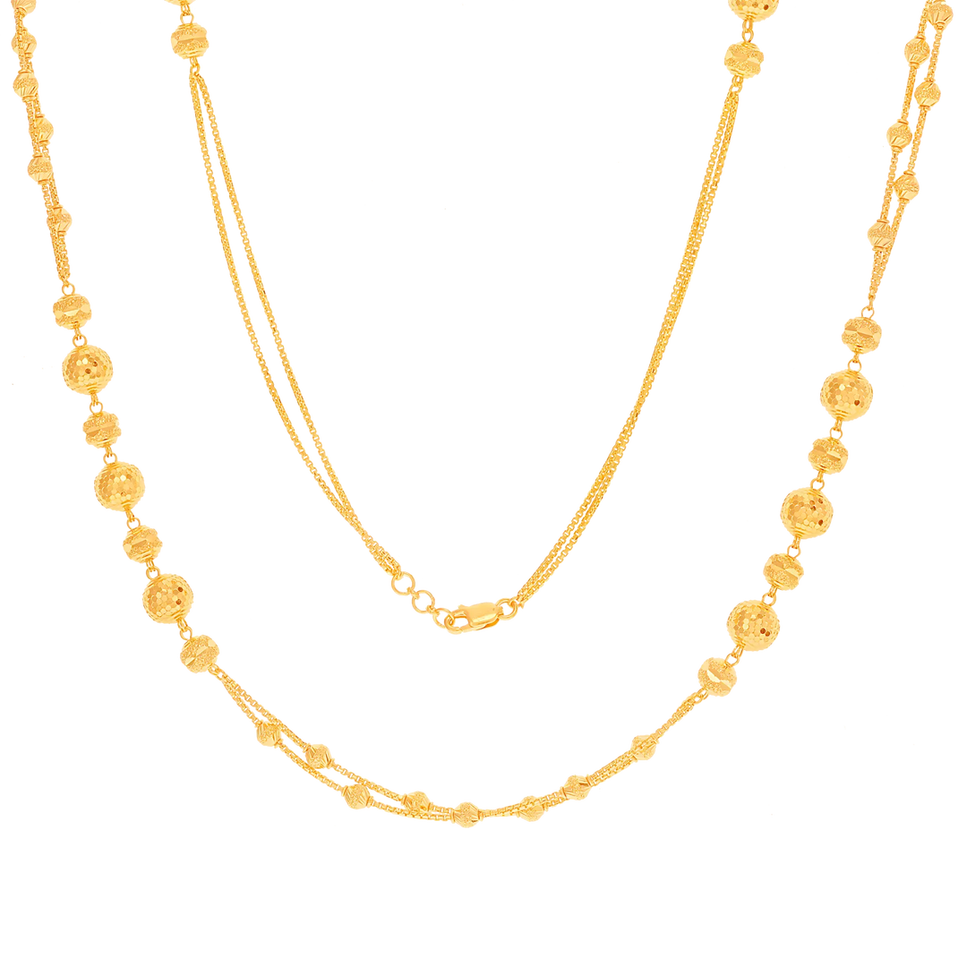 Fancy Ball Long Chain in 22K Gold