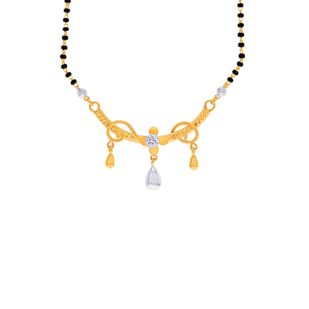 Lovely Mangalsutra With CZ in 22K Gold