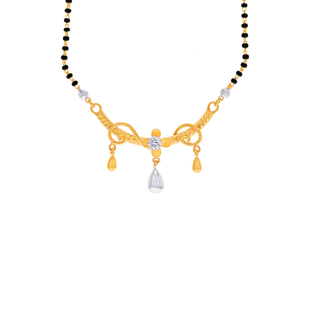Lovely Mangalsutra With CZ in 22K Gold