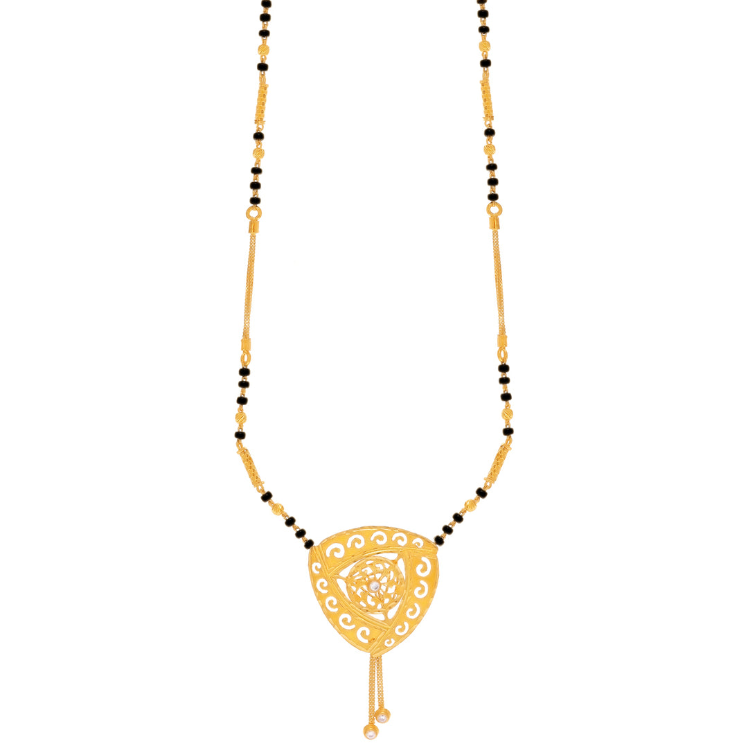 Intricate Mangalsutra With CZ in 22K Gold