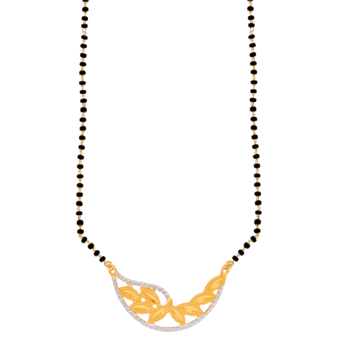 Brilliant Two tone Mangalsutra in 22K Gold