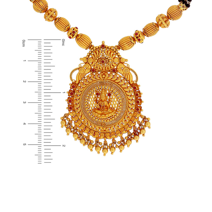 Intricate Antique Laxmi Mangalsutra with Gemstones in 22K Gold