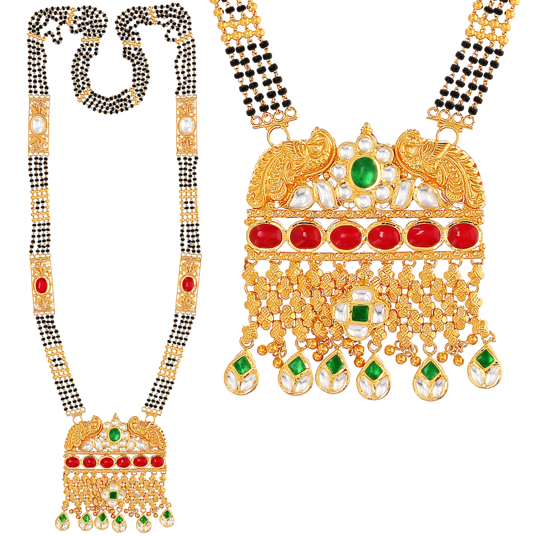 Fascinating Antique Mangalsutra With Kundan Gemstones in 22K Gold