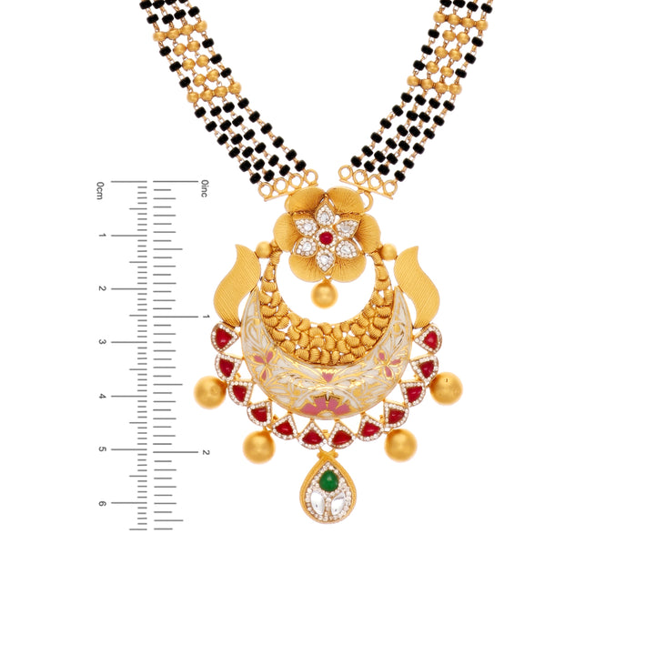 Fascinating Minakari Mangalsutra With Kundan Gemstones in 22K Gold