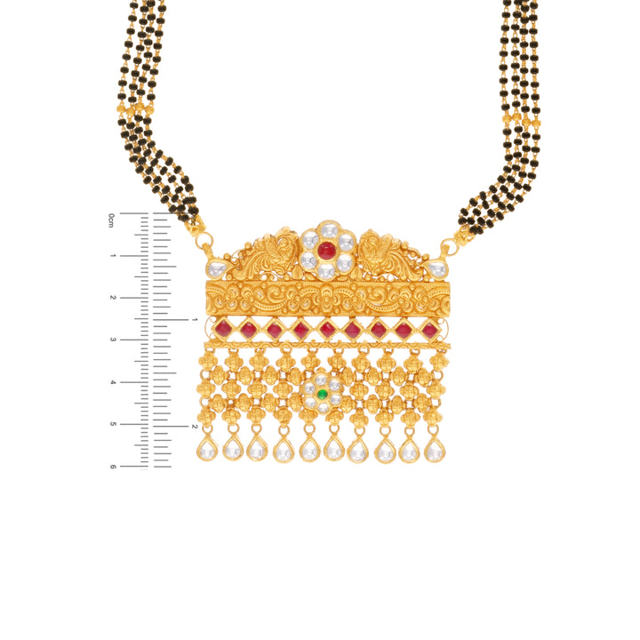 Artistic Antique Mangalsutra With Kundan & Gemstones in 22K Gold