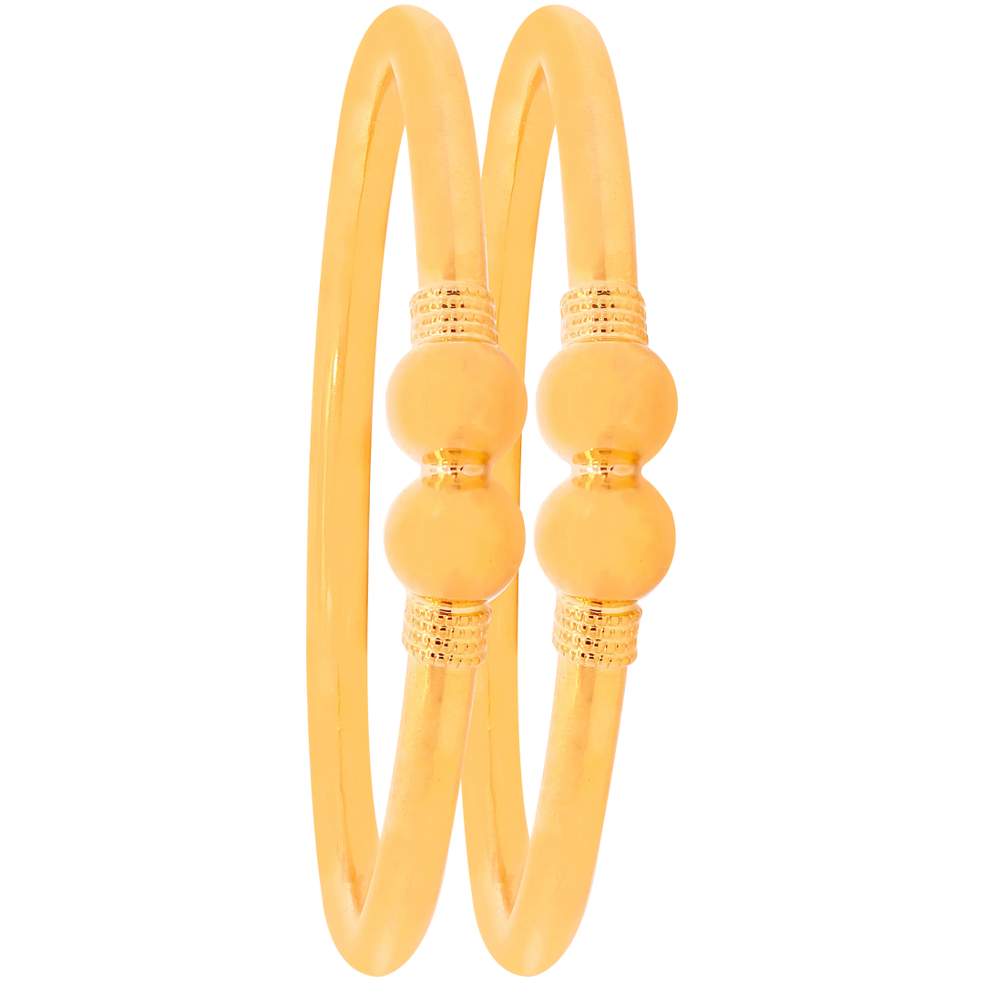 2.9 Size 2pcs Ball Bangle in 22K Gold