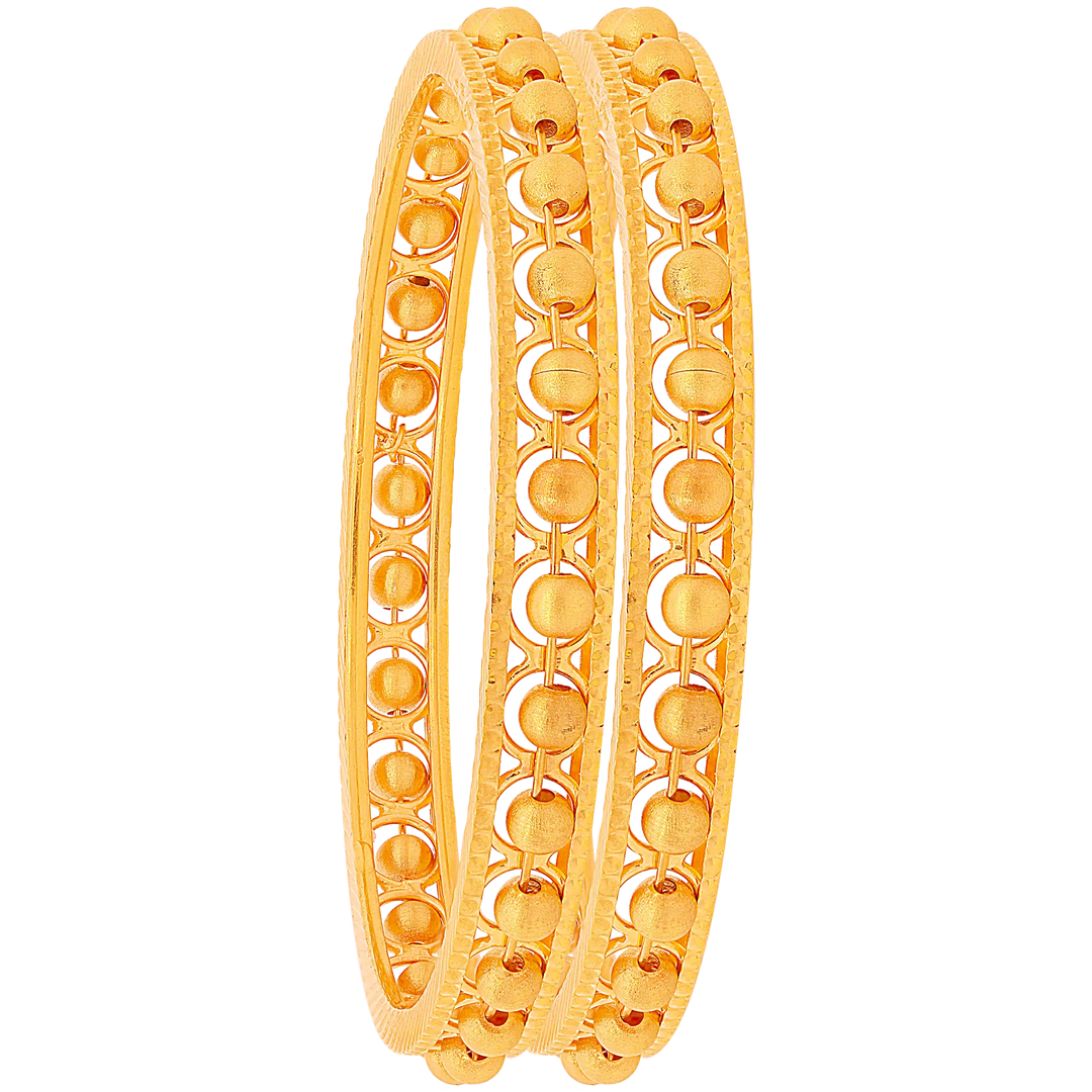 2.4 Size Fancy 2pcs Bangle in 22K Gold