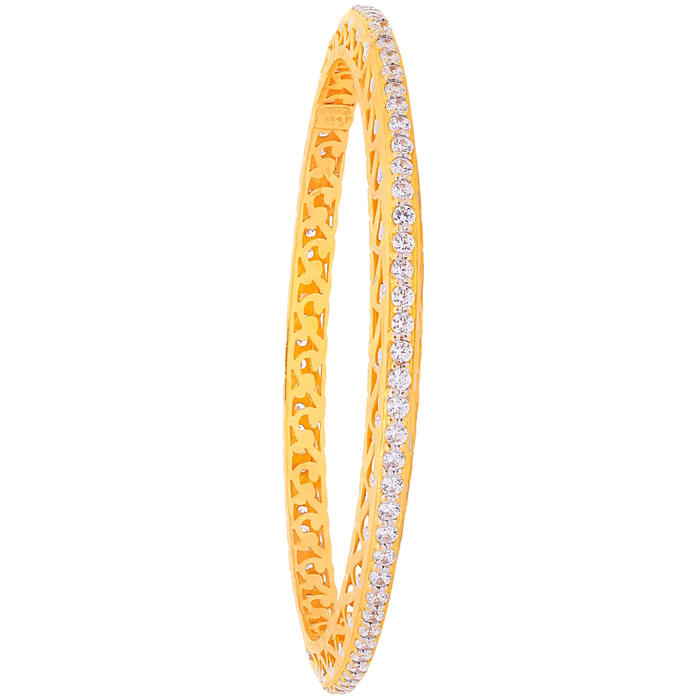 2.5 Size 2pcs Bangle With CZ in 22K Gold