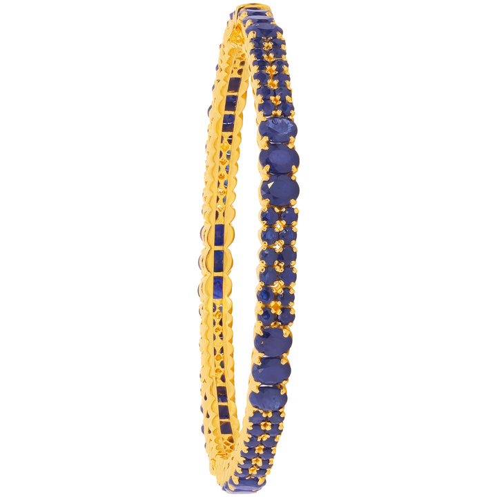 Charming Openable 2pcs Bangle With Sapphire in 22K Gold