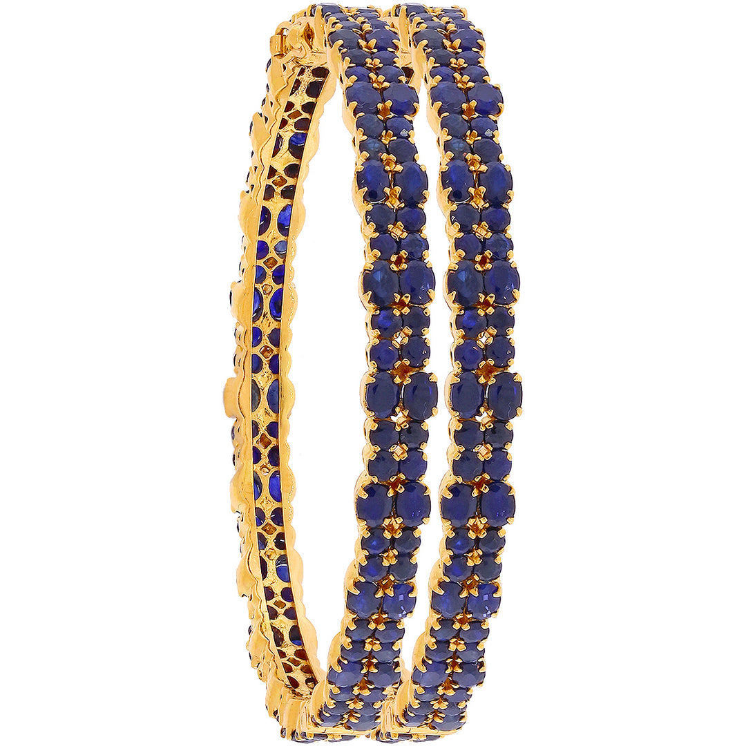 Mesmerizing 2pcs Bangle With Sapphire in 22K Gold