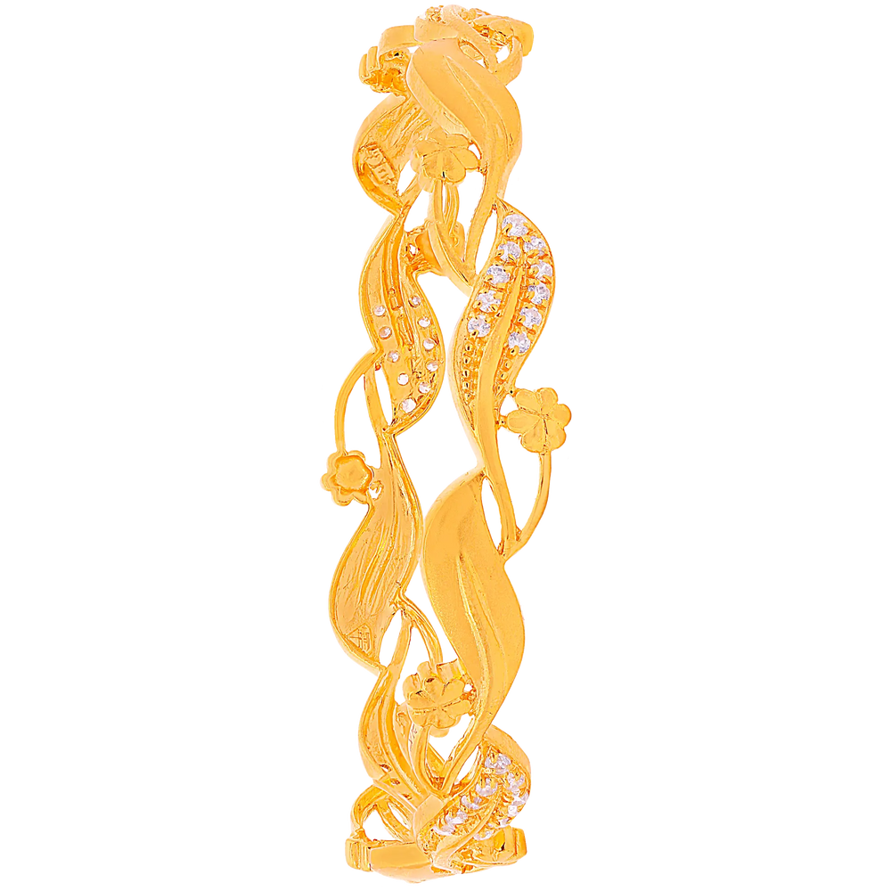 Captivating 2pcs Bangle With CZ in 21K Gold