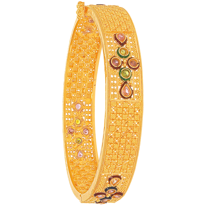 Fascinating Minakari Openable 2pcs Kara in 22K Gold