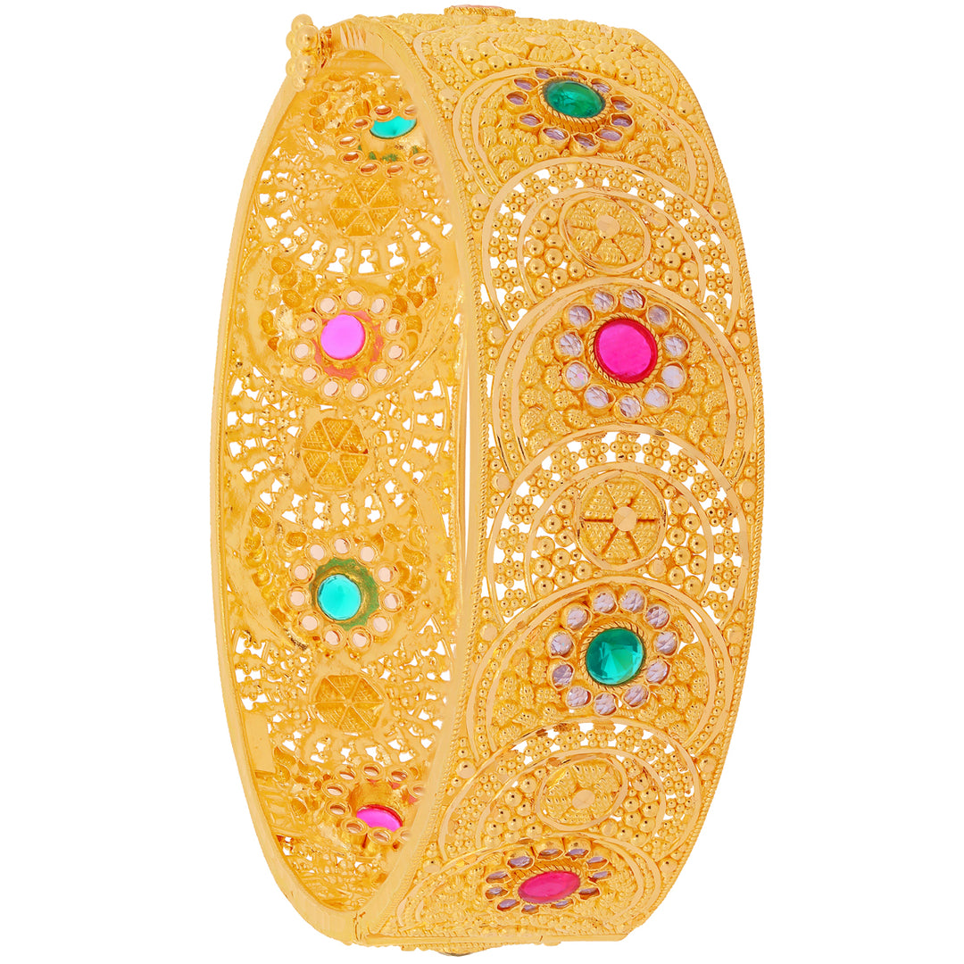 Brilliant Kara With Ruby & Emerald in 22K Gold