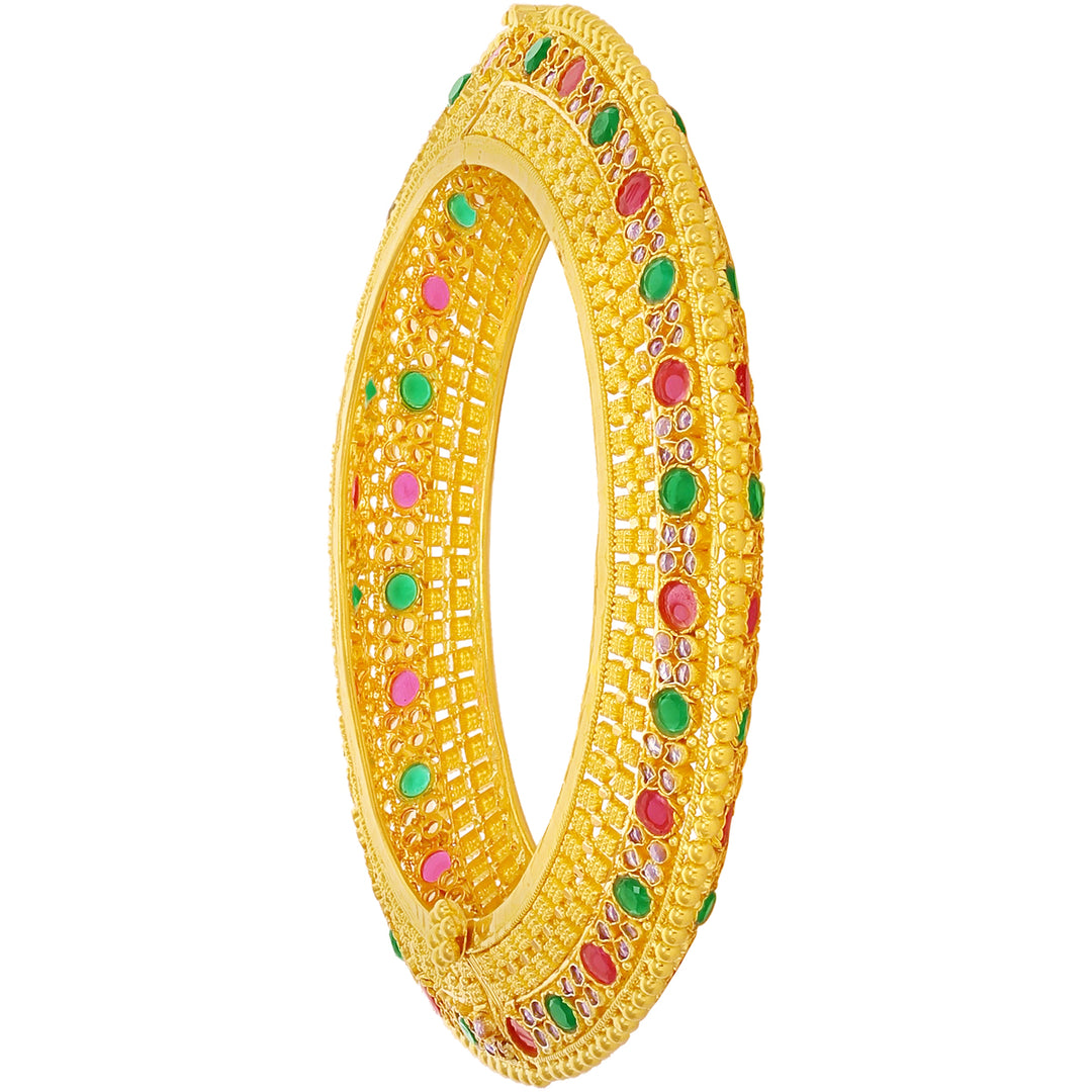 Fancy Openable Kara with Gemstones in 22K Gold