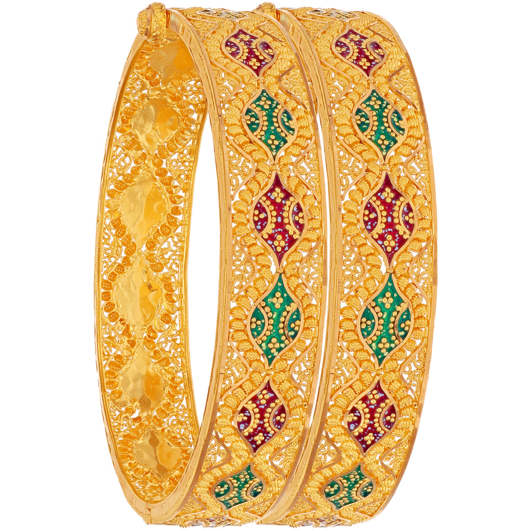 2.4 Size Openable Set Of 2pcs Kara in 22K Gold