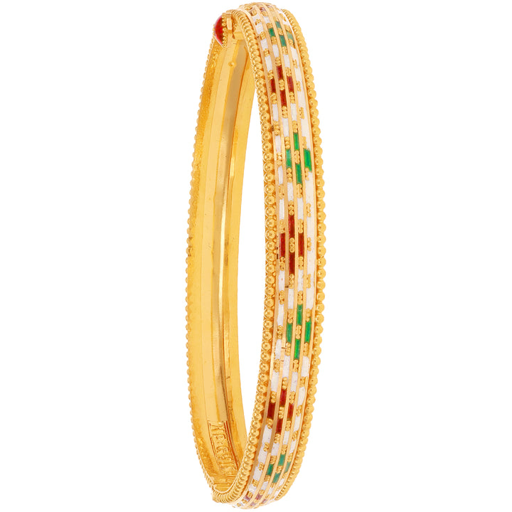 Charming Minakari 2pcs Kara in 22K Gold