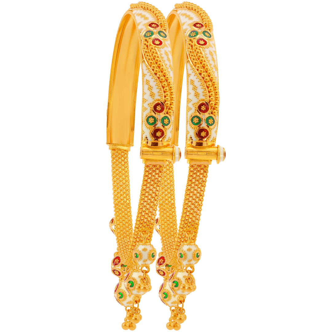 Opulent Minakari 2pcs Kara in 22K Gold