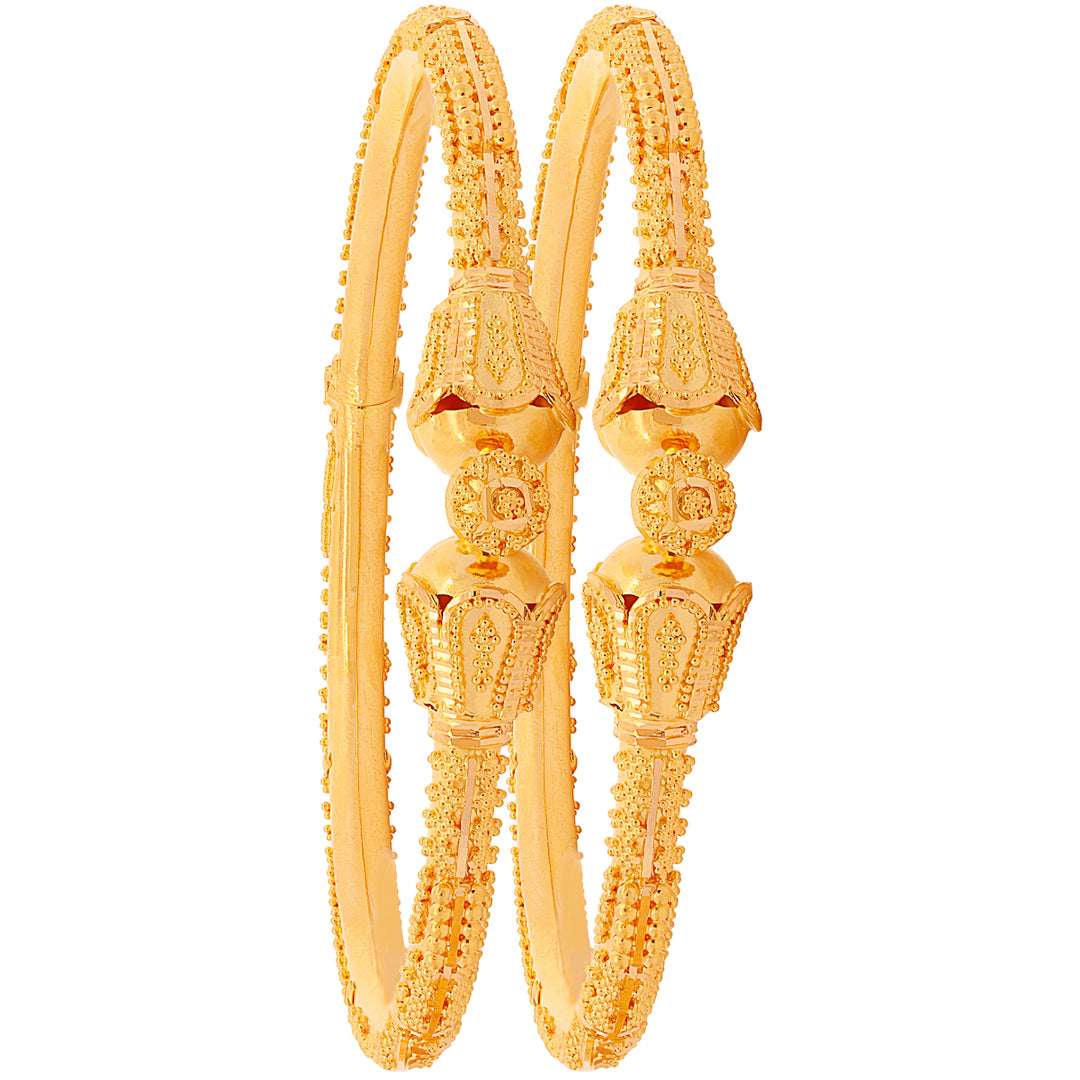 Attractive Pipe Openable 2pcs Kara in 22K Gold